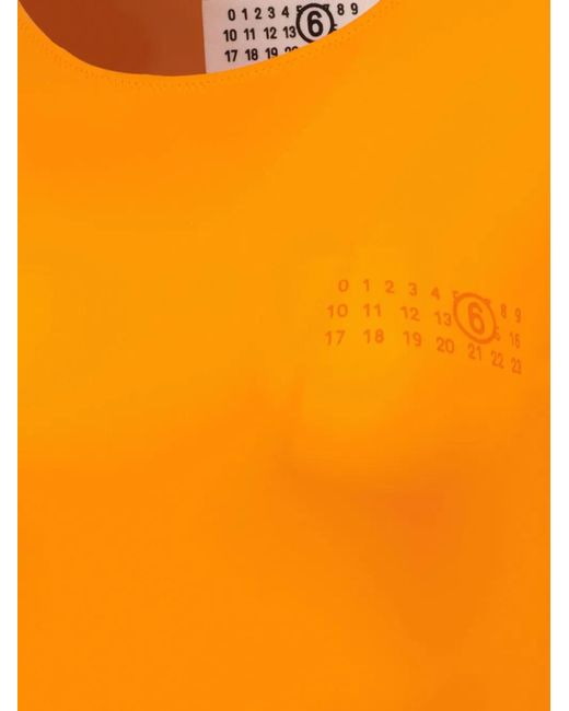 MM6 by Maison Margiela Orange Numbers-Motif Bodysuit