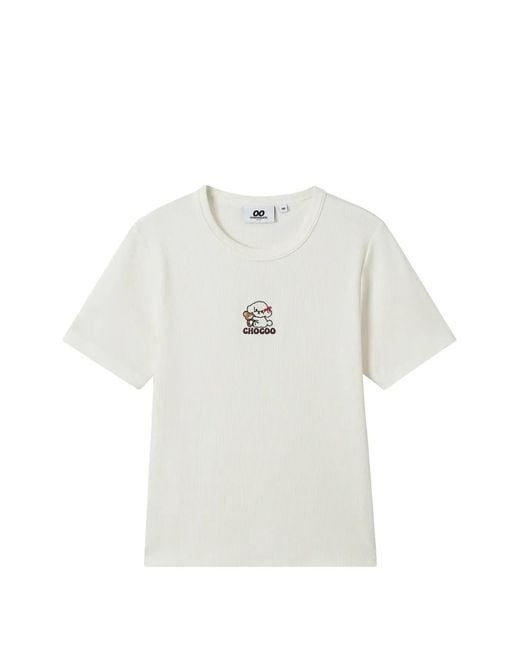 Chocoolate White T-Shirt À Logo Brodé