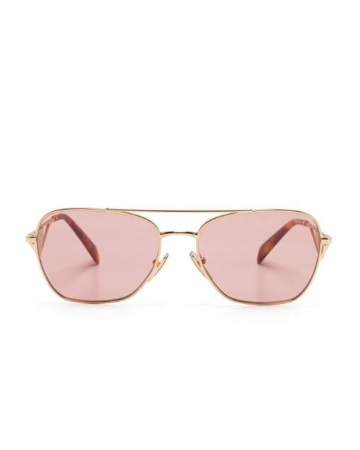 Prada Pink Triangle-Logo Sunglasses