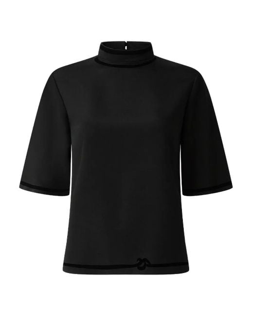 Shanghai Tang Black Seidenoberteil mit Cut-Outs