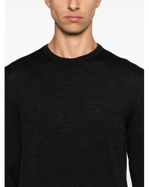 Kiton Black Wool Sweater for men