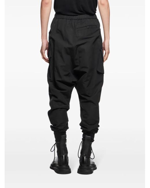 Julius Black Drop-Crotch Cargo Pants for men
