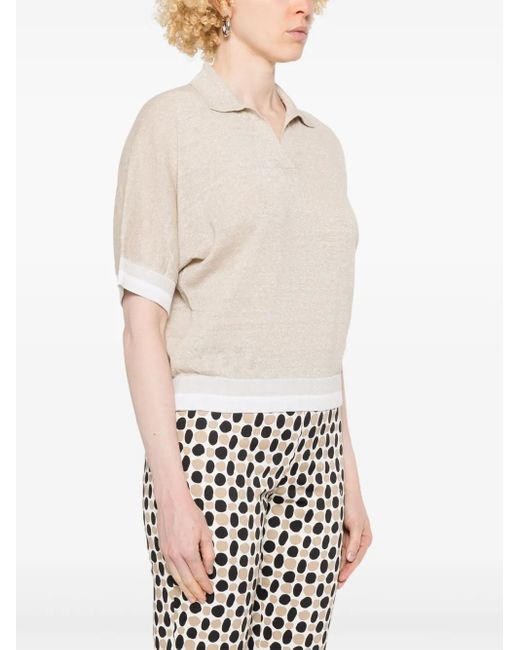 Peserico White Lurex-Detail T-Shirt