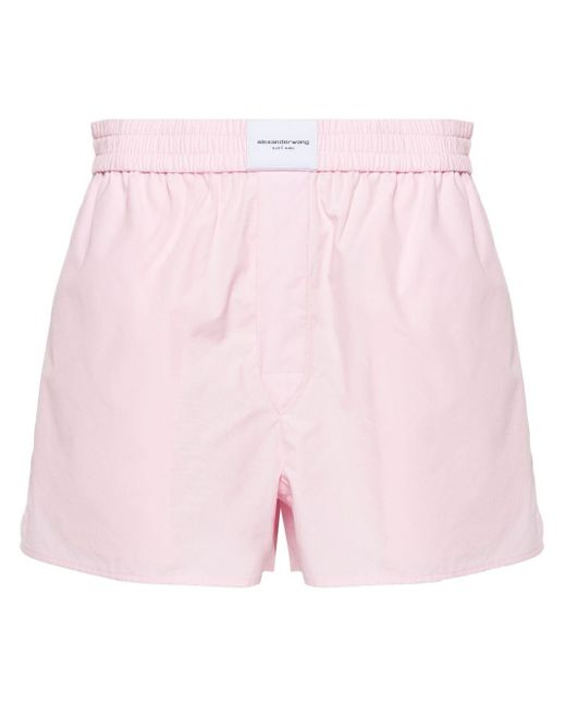 Pantalones cortos con logo en la cinturilla Alexander Wang de color Pink