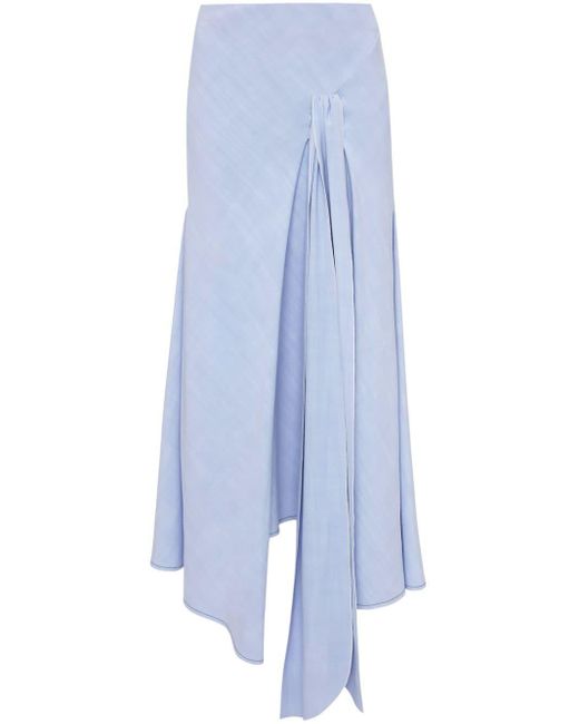 Victoria Beckham Blue Tie-detail Asymmetric Skirt