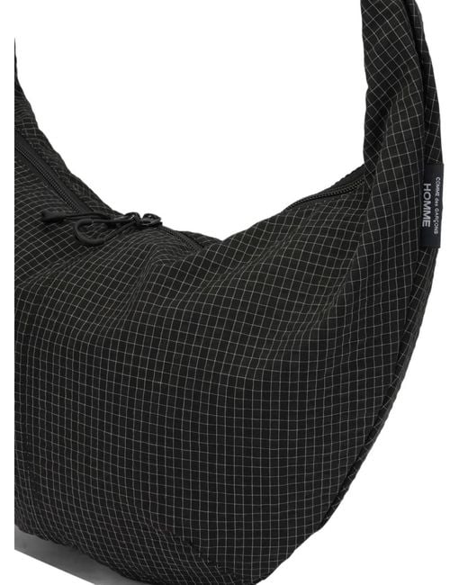 Comme des Garçons Black Grid-Pattern Shoulder Bag for men