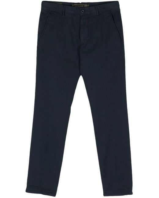 Incotex Blue Cropped Chino Trousers for men
