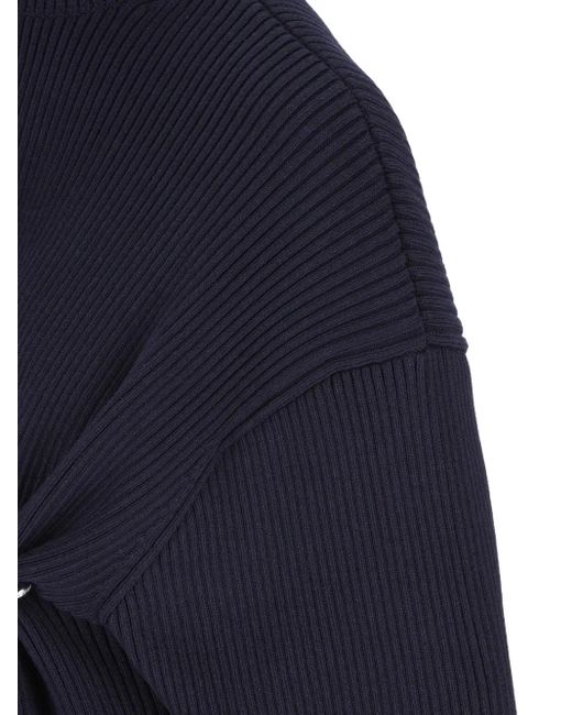 Balenciaga Blue Safety Pin Knitted Mini Dress