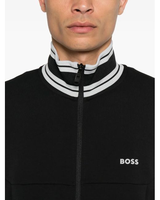 メンズ Boss ストライプカフス スウェットシャツ Black