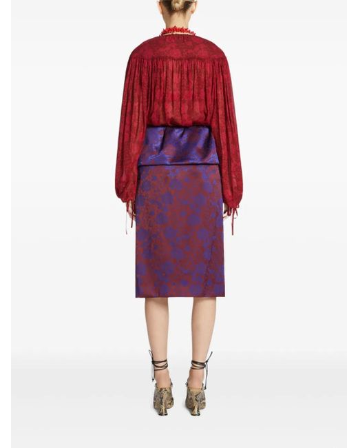 Dries Van Noten ペプラム スカート Purple