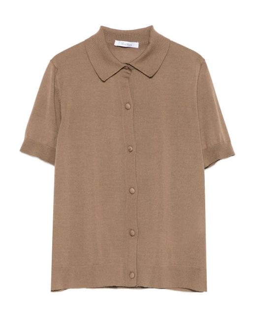 Camicia A Maniche Corte di Max Mara in Brown