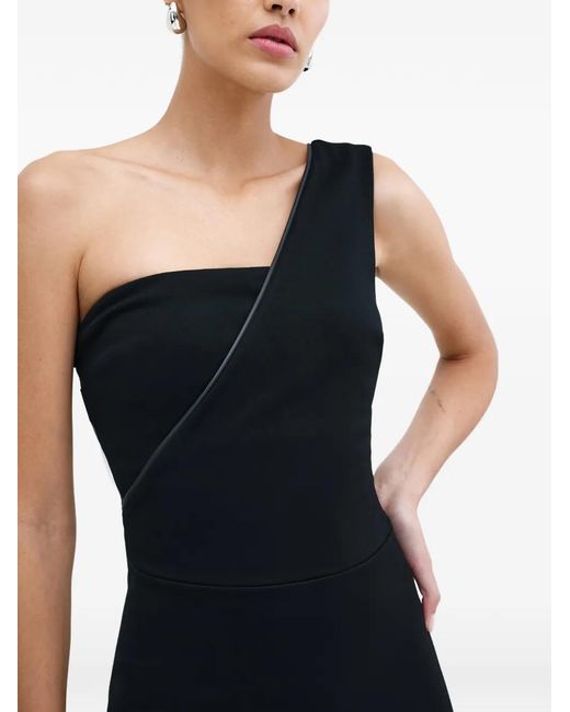 MARCELLA Black Nina One-Shoulder Midi Dress