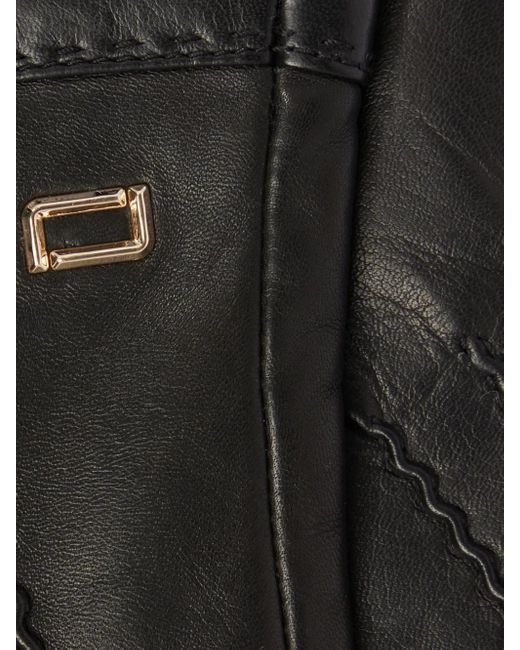 Lancel Black Sellier Stitching Gloves