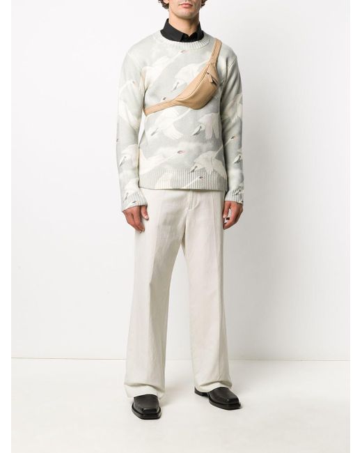 CASABLANCA Swan-print Crew-neck Jumper 