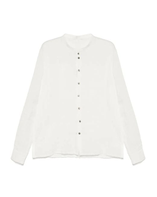 Label Under Construction Linen Shirt in White for Men | Lyst