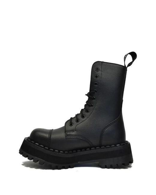 Altercore Black Lace-Up Platform Boots