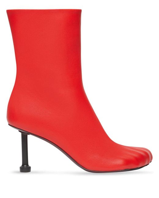 Balenciaga Red Fetish 80mm Ankle Boots