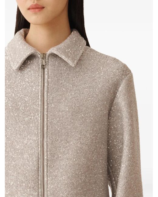 Fabiana Filippi Natural Zip Cropped Jacket