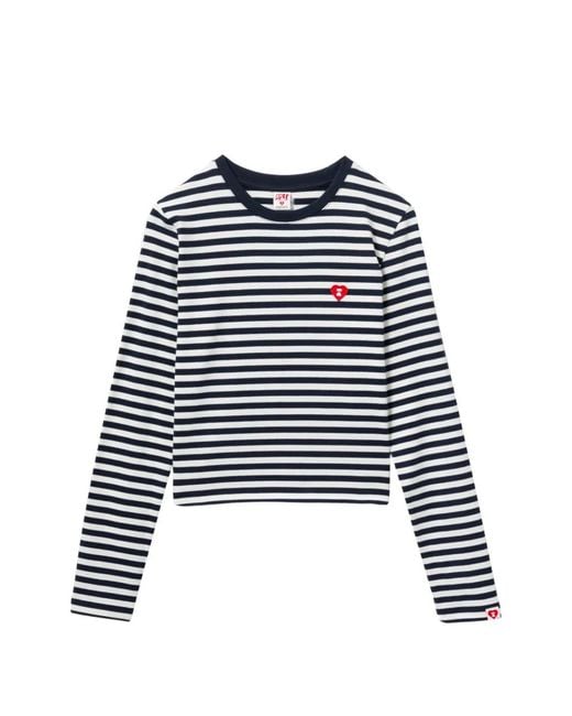AAPE BY A BATHING AP Blue Logo-Print T-Shirt