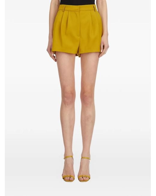 Elisabetta Franchi Yellow Stitching Wool Shorts