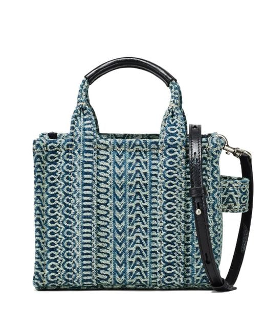 Marc Jacobs Blue Monogram Denim Crossbody Tote Bag