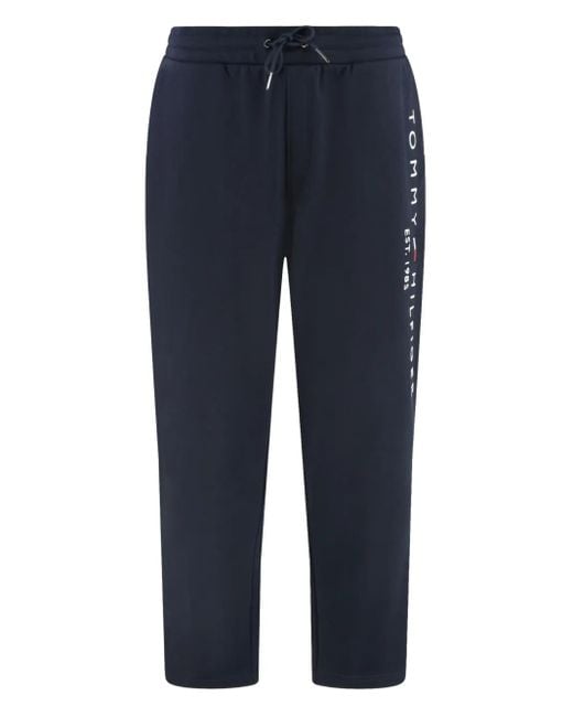 Tommy Hilfiger Blue Logo-Embroidered Track Pants for men
