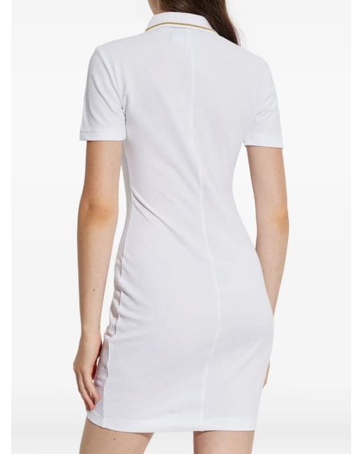Versace Jeans Couture White Polo Dress With Embroidered Logo