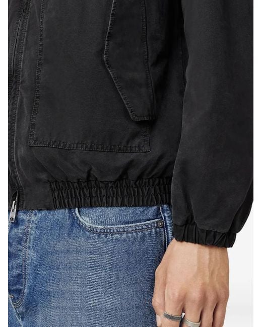 AllSaints Black Holman Ramskull Zip-Up Jacket for men
