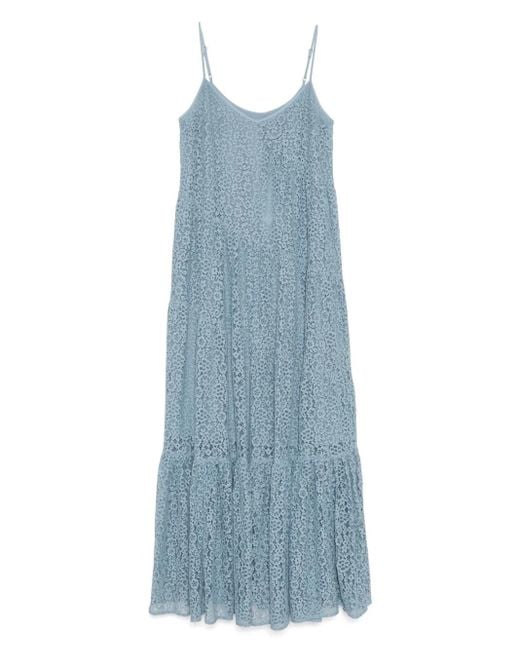 MICHAEL Michael Kors Blue Floral Lace Tiered Slip Dress