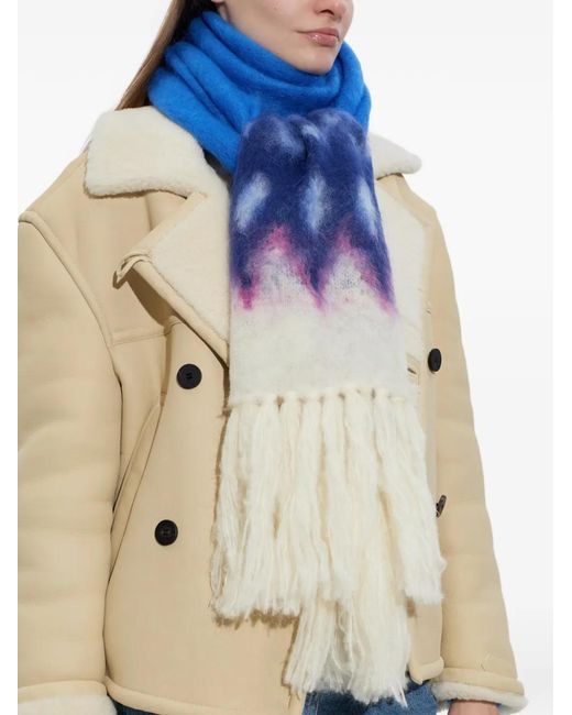 Isabel Marant Blue Fringed Scarf