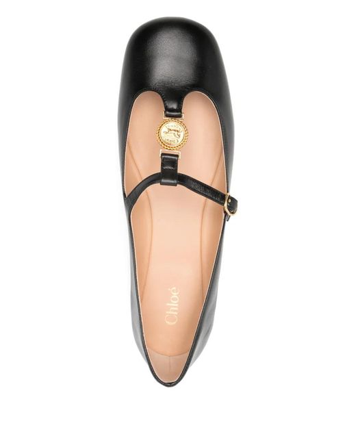 Bailarinas con medalla del logo Chloé de color Black