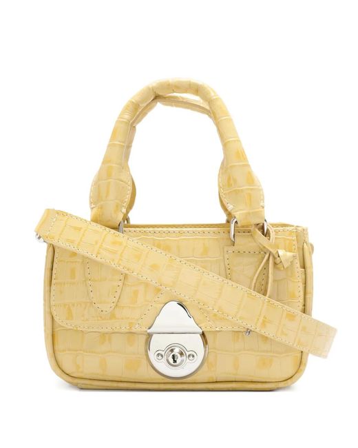 Bolso Sarah mini con relieve de cocodrilo Sarah Chofakian de color Metallic