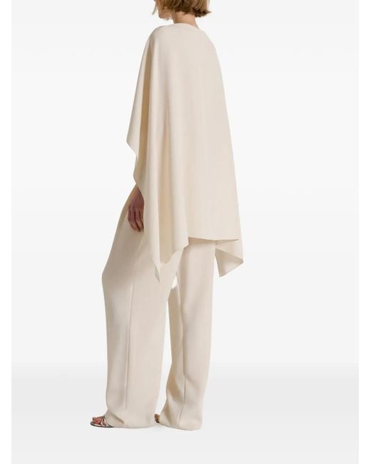 Alberta Ferretti White Draped Asymmetric Cape