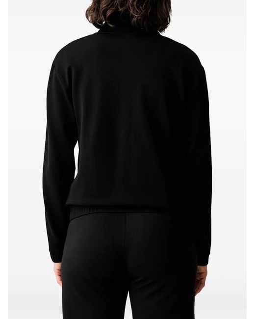 EA7 Black Logo-Print Zip-Up Track Jacket