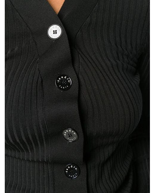 Sandro Ribgebreid Vest in het Black