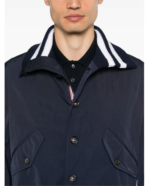 Veste Bomber À Détail Bandes Signature Thom Browne pour homme en coloris Blue