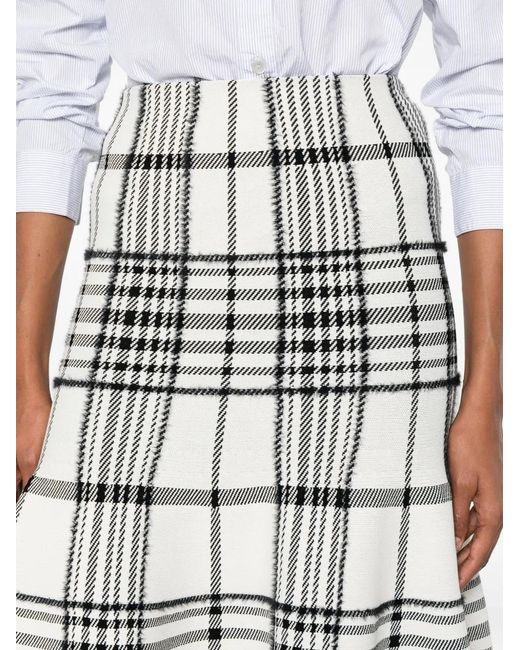 Brandon Maxwell White Rory Knit Skirt
