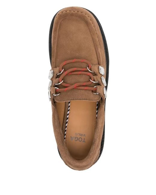 Zapatos derby con apliques Toga Virilis de hombre de color Brown