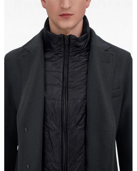 Herno Blue Layered Single-Breasted Coat for men