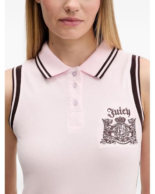 Juicy Couture Pink Logo-Embroidered Ruffled Mini Dress