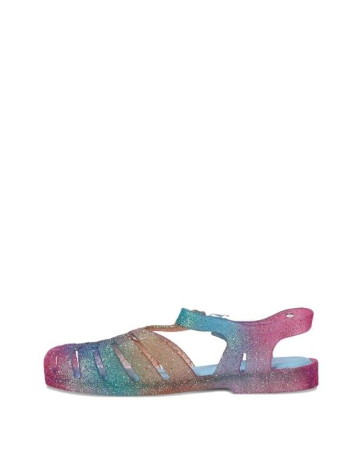 Melissa Blue Possession Glitter-Embellished Flat Sandals