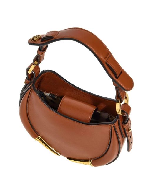 Roberto Cavalli Brown Fang Bang Shoulder Bag