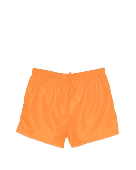DSquared² Orange Logo Drawstring Swim Shorts for men