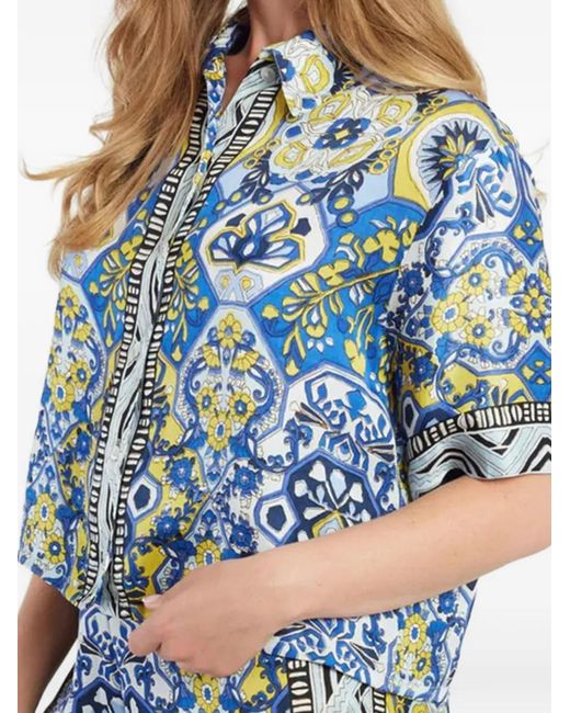 Rene' Derhy Blue Patterned Shirt