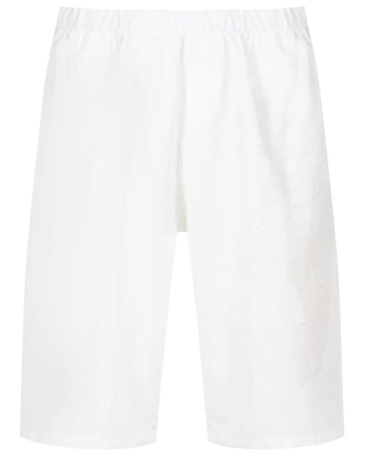 Amir Slama White Animal-Jacquard Bermuda Shorts for men