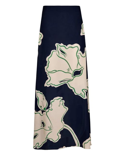 Jupe Longue Magia Flamenca À Fleurs Johanna Ortiz en coloris Blue