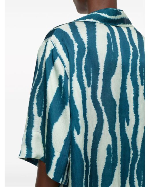 Closed Blue Abstract-print Short-sleeve Tunic