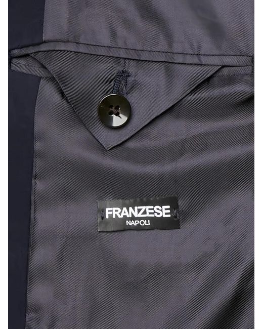 Franzese Collection Blue Stefano De Martino Belted Coat for men