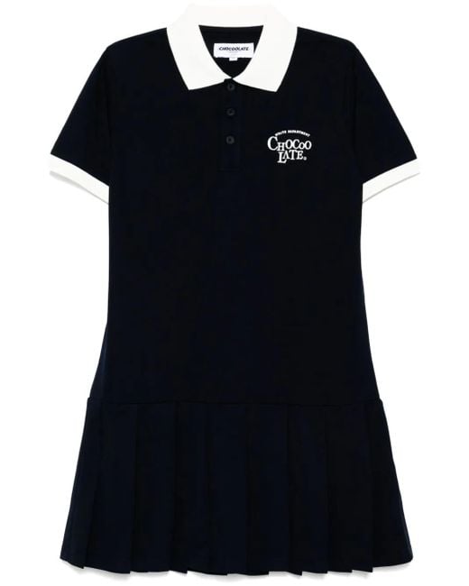Chocoolate Black Logo-Embroidered Dress