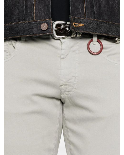 Sartoria Tramarossa Gray Logo-Patch Trousers for men